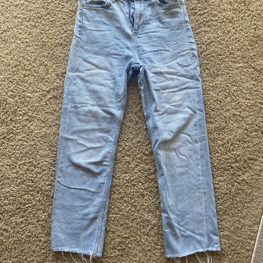 Topshop Cropped Whitewash Jeans - Womens 26